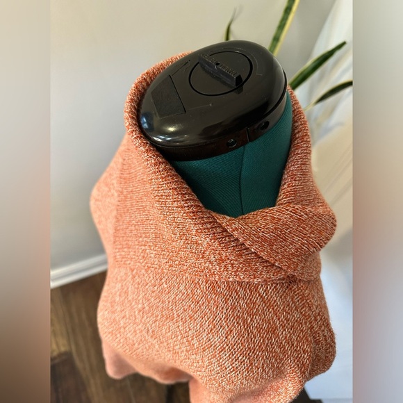 CAbi Foldover Orange Pullover Sweater drop sleeve - Picture 7 of 14